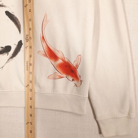 Blind Rooster Asian Graphic Sweatshirt Women's SZ Medium "Every Year Have Fish" - Picture 13 of 16